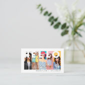 Hallo mit Modern & Minimal 5 Foto Layout Visitenkarte (Stehend Vorderseite)