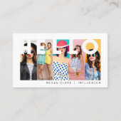 Hallo mit Modern & Minimal 5 Foto Layout Visitenkarte (Vorderseite)