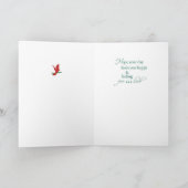 Hallo mit Red Kardinal Bird auf Zweig Karte (Innenseite)