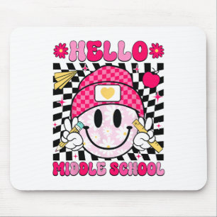 Hallo Mittelstufe Smiley Gesicht Lehrer Kind Zurüc Mousepad