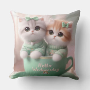 Hallo Mittwoch Niedliche Katzen Kissen Kissen werf