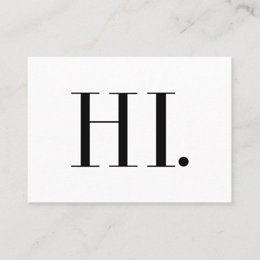 Hallo Mode-modernes Minimalistisches Visitenkarte (Vorderseite)