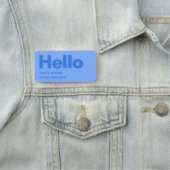 Hallo Modern Minimal Simple Blue Stilvoll Trendy Namensschild (Beispiel)