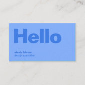 Hallo Modern Minimal Simple Blue Stilvoll Trendy Visitenkarte (Vorderseite)