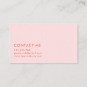 Hallo Modern Minimalistisch Pink Orange Visitenkarte (Rückseite)