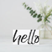 Hallo - Modern und Whimsical - Schwarzweiß-Logos Visitenkarte (Stehend Vorderseite)