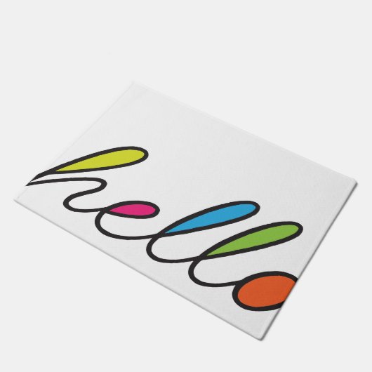 Hallo moderne Colorblock Tür-Matte Fußmatte (Schrägansicht)