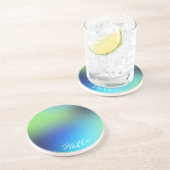 Hallo moderne holografisch blaugrün türkis getränkeuntersetzer (Seite)