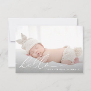 hallo moderne Skriptgeburtserklärung Postkarte