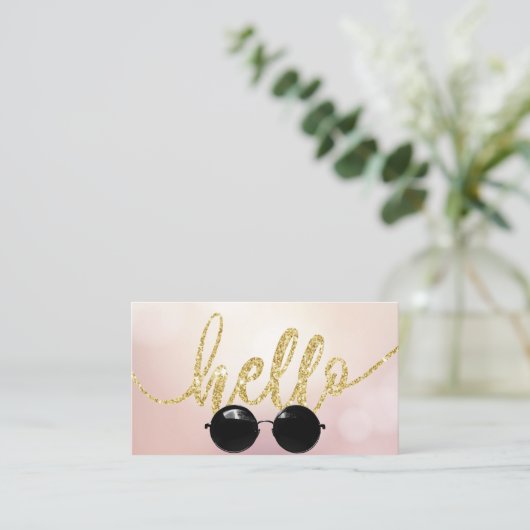 Hallo Moderne Sonnenbrille Moderner Schönheitssalo Visitenkarte (Stehend Vorderseite)