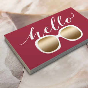 Hallo Moderne Sonnenbrille Schlicht Red Visitenkarte