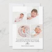 Hallo  | Modernes Minimalistisches Baby Oval Foto  Ankündigung (Rückseite)