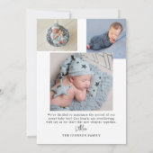 Hallo | Modernes Minimalistisches Simple Baby Fot Ankündigung (Rückseite)