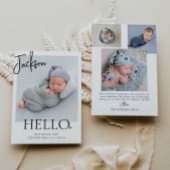 Hallo | Modernes Minimalistisches Simple Baby Fot Ankündigung