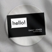 Hallo Modernes Schwarz und Weiß Visitenkarte