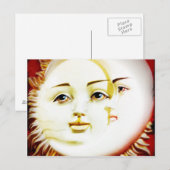 Hallo, Mond. Hallo, Sun. Postkarte (Vorne/Hinten)