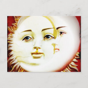 Hallo, Mond. Hallo, Sun. Postkarte