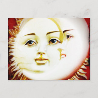 Hallo, Mond. Hallo, Sun. Postkarte