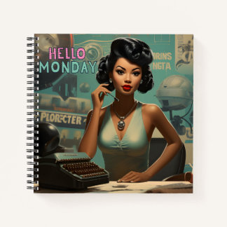 Hallo Montag Vintag Timeless Elegance Notizblock
