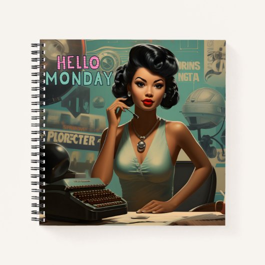 Hallo Montag Vintag Timeless Elegance Notizblock (Vorderseite)