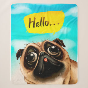 Hallo Mops Geschenkidee, Mops Besitzer, Dog Lover  Sherpadecke