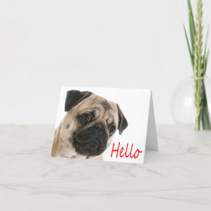 Hallo Mops Welpen Doppy Blank Note Card Karte