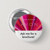 hallo morgen, fragen Sie mich für eine Broschüre! Button (Vorne & Hinten)