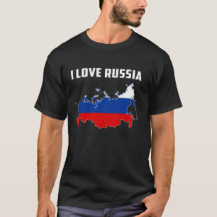 Hallo Moskau, ich liebe Russland Karte Flagge Stol T-Shirt