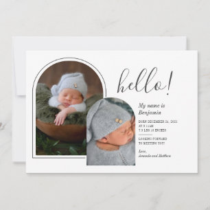 Hallo Multi-Fotos Bogen Handgeschriebene Baby-Gebu Ankündigung