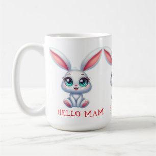 Hallo Mutti Tasse – Süße Hase Kaffeetasse