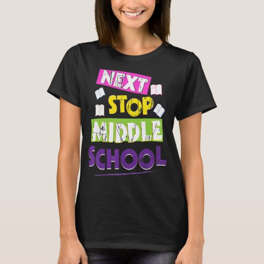 Hallo Nächsten Stopp Mittelschule Abschluss für Ki T-Shirt (Vorderseite)