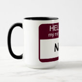 Hallo Name Abzeichen Weinverkostung individuell an Tasse (Links)
