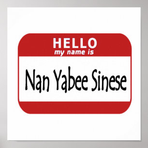 Hallo Name ist Nan Yabee Sinese Poster