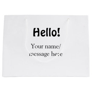 Hallo Name Nachricht einfach minimales Geschäft Te Große Geschenktüte