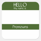 Hallo Name Tag Aufkleber Abzeichen Pronouns sind (Vorderseite)