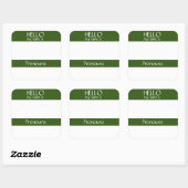 Hallo Name Tag Aufkleber Abzeichen Pronouns sind (Blatt)