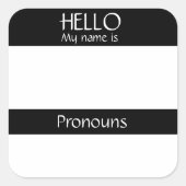 Hallo Name Tag Aufkleber Abzeichen Pronouns sind (Vorderseite)
