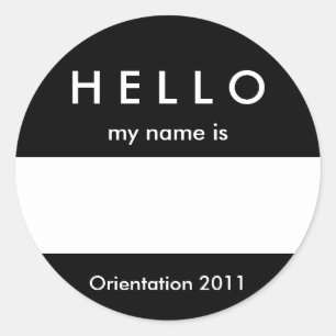 Hallo Name Tag Aufkleber Farbe und Nachricht anpas
