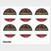 Hallo Name Tag Chili Paprikaschoten Cookoff Runder Aufkleber (Blatt)