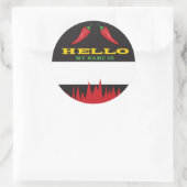 Hallo Name Tag Chili Paprikaschoten Cookoff Runder Aufkleber (Tasche)