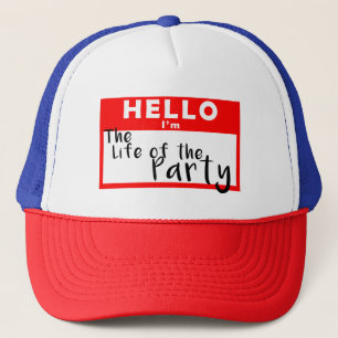 Hallo Name Tag Ich bin das Leben des Party Truckerkappe