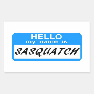 Hallo Name Tag Sasquatch Rechteckiger Aufkleber