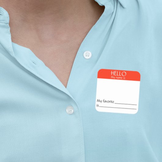 Hallo Name Tag Sticker Abzeichen Funny Party