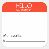Hallo Name Tag Sticker Abzeichen Funny Party (Vorderseite)