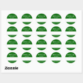 Hallo Name Tag Sticker Farbe und Nachricht anpasse (Blatt)