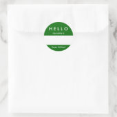 Hallo Name Tag Sticker Farbe und Nachricht anpasse (Tasche)