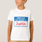 Hallo Name Tag T-Shirt (Vorderseite)