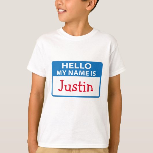 Hallo Name Tag T-Shirt (Vorderseite)