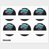 Hallo Name Tag Wein und Malveranstaltung Runder Aufkleber (Blatt)