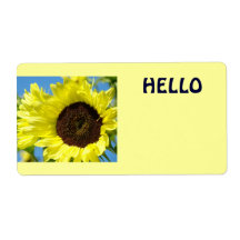 Hallo Name Tags Gelbe Sonnenblumen Blume